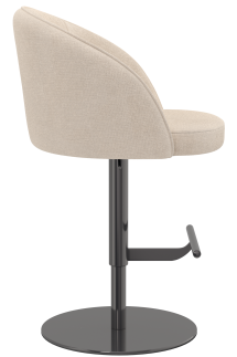Divani Black Nickel Stool Textured Fabric 