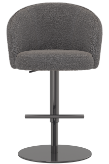 Divani Black Nickel Stool Teddy Fabric