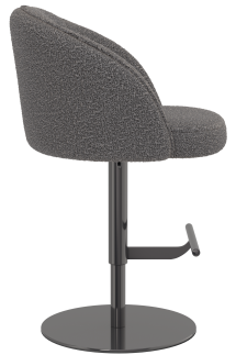 Divani Black Nickel Stool Teddy Fabric