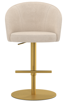 Divani Brushed Gold Stool Textured Fabric