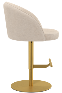 Divani Brushed Gold Stool Textured Fabric
