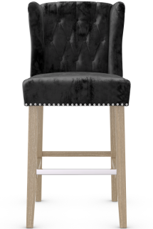 Earl Oak Bar Stool Black Velvet