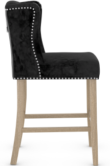 Earl Oak Bar Stool Black Velvet