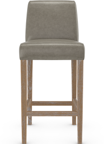 Firenze High Antique Chestnut Bar Stool Grey Aniline Leather