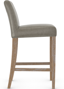 Firenze Antique Chestnut Bar Stool Grey Aniline Leather