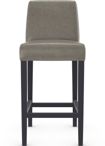 Firenze Black Bar Stool Grey Aniline Leather