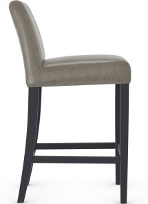 Firenze High Black Bar Stool Grey Aniline Leather