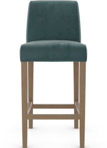 Firenze Chestnut Bar Stool Teal Velvet