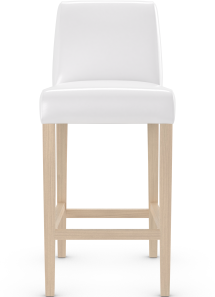 Firenze High Light Oak Bar Stool White Bonded Leather