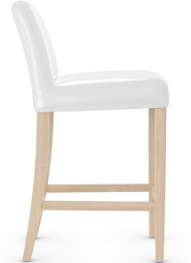 Firenze High Light Oak Bar Stool White Bonded Leather
