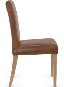 Firenze Rustic Oak Dining Chair Aniline Leather