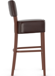 Genova Walnut Bar Stool Brown Bonded Leather