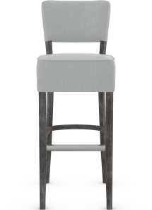 Genova Antique Black Bar Stool Grey Fabric