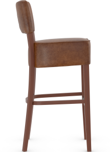 Genova Walnut Bar Stool Tan Aniline Leather