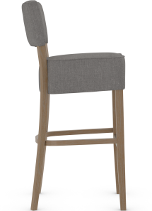 Genova Chestnut Bar Stool Charcoal Fabric