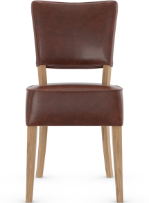 Genova Rustic Oak Dining Chair Bonded Leather