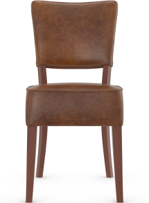 Genova Walnut Dining Chair Aniline Leather