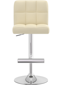 Grid Chrome Bar Stool Cream