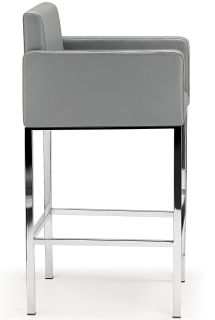 Hugo Chrome Bar Stool Grey
