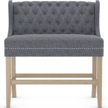 Kensington Oak Bench Grey Fabric
