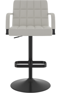 Kuba Real Leather Black Bar Stool 