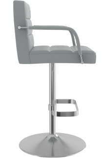 Kuba Real Leather Brushed Bar Stool