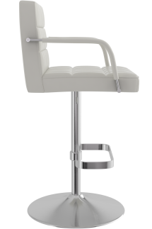 Kuba Brushed Bar Stool White