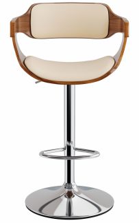 Logan Walnut Bar Stool Cream