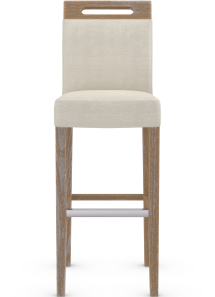 Modena Antique Chestnut Bar Stool Cream Fabric