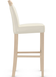 Modena Light Oak Bar Stool Cream Bonded Leather