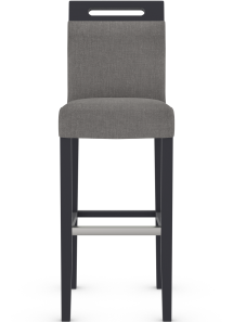 Modena Black Bar Stool Charcoal Fabric