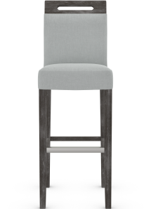 Modena Antique Black Bar Stool Grey Fabric