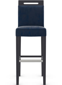 Modena Black Bar Stool Navy Velvet