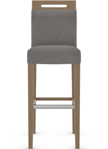 Modena Chestnut Bar Stool Charcoal Fabric