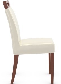 Modena Walnut Dining Chair Cream Bonded Leather
