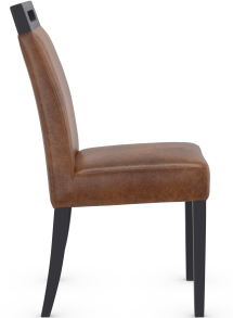 Modena Black Dining Chair Tan Aniline Leather