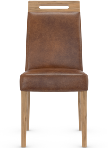 Modena Rustic Oak Dining Chair Aniline Leather