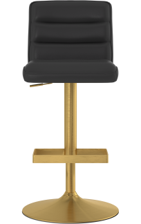 Plump Brushed Gold Bar Stool Black