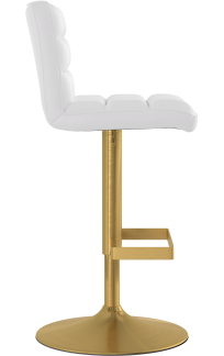Plump Brushed Gold Bar Stool White
