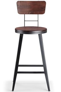 Portland Stool Black & Walnut
