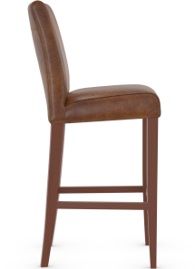 Pranzo High Walnut Bar Stool Tan Aniline Leather