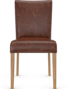 Pranzo Rustic Oak Dining Chair Aniline Leather