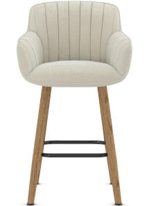 Primrose Oak Leg Bar Stool Fabric 