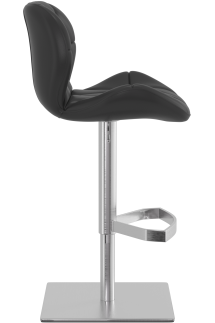 Profile Deluxe Real Leather Brushed Bar Stool Black