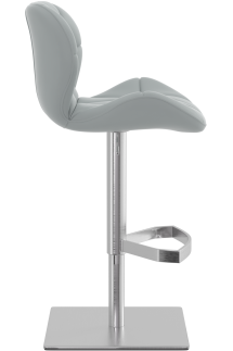 Profile Deluxe Real Leather Brushed Bar Stool Grey