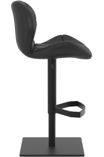 Profile Deluxe Real Leather Black Bar Stool Black
