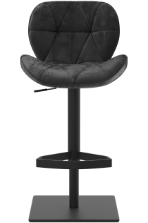 Profile Deluxe Black Bar Stool Black Velvet