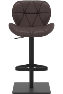 Profile Deluxe Real Leather Black Bar Stool Brown