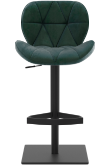 Profile Deluxe Black Bar Stool Green Velvet