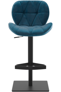 Profile Deluxe Black Bar Stool Teal Velvet